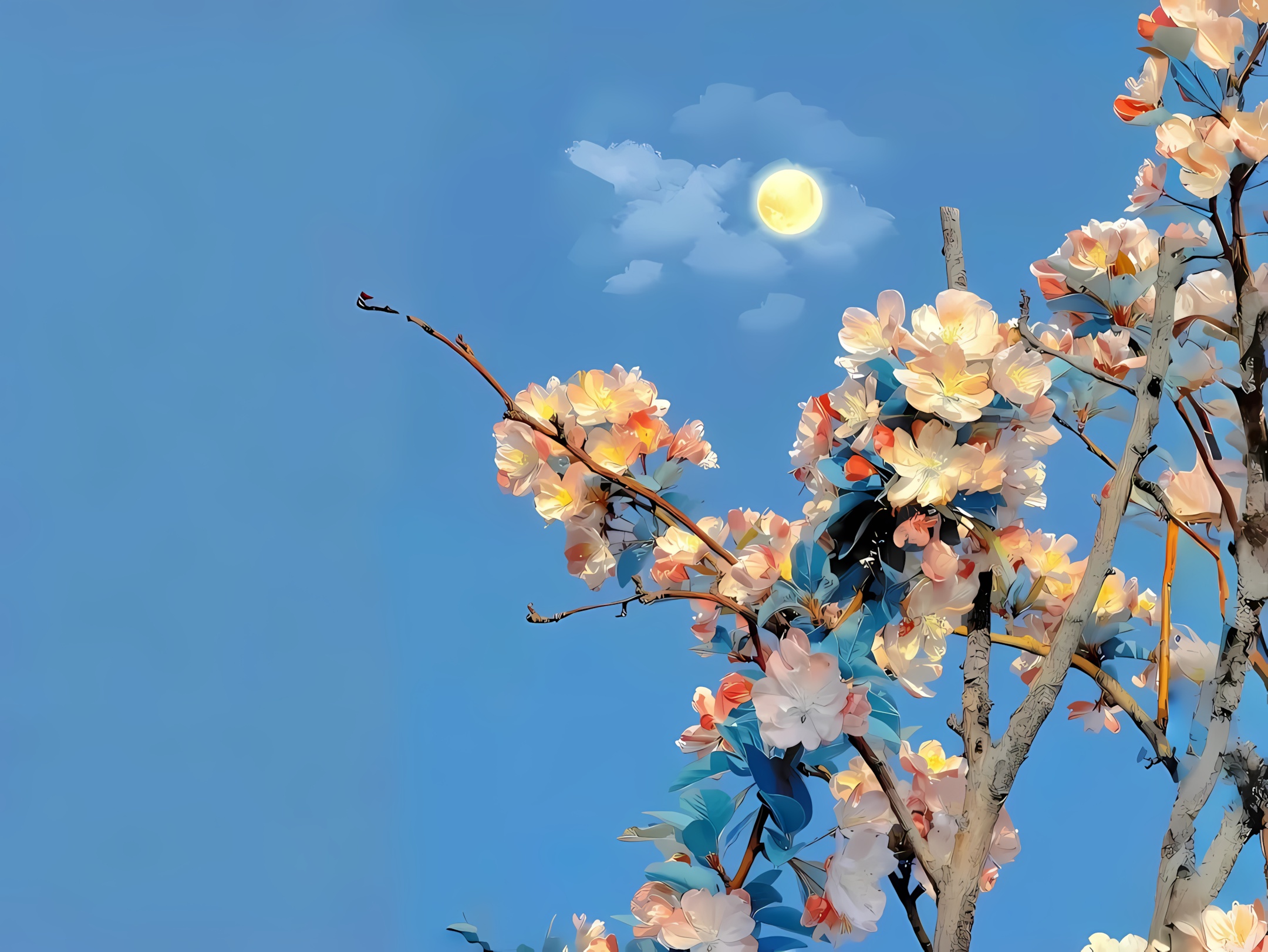 春天的花朵盛放